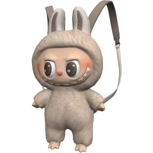 Бежевый рюкзак Лабубу