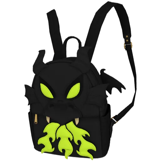 Черный с зеленым рюкзак дракона (Luminoforo)