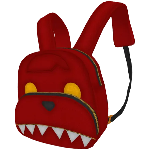 Красный кожанный рюкзак с зубами