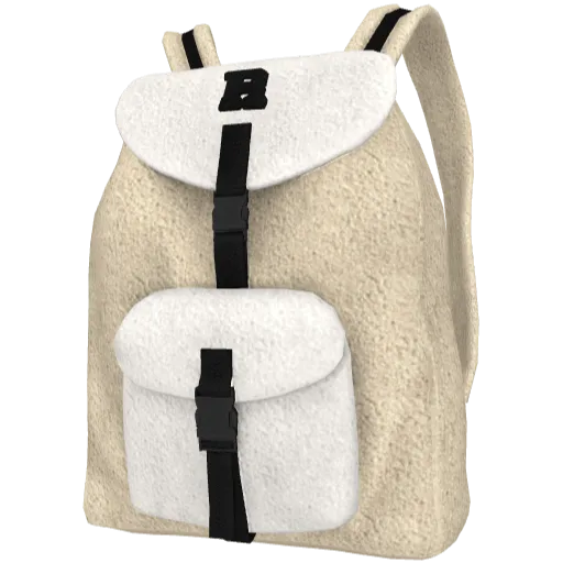Пушистый бежевый рюкзак Rock