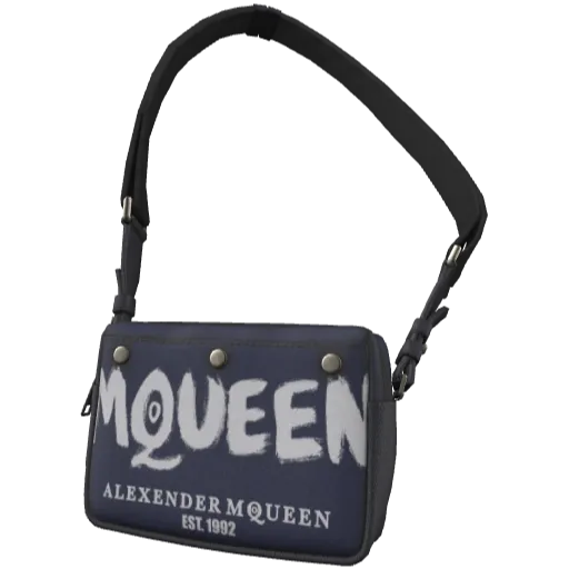 Синяя сумка MQUEEN через плечо