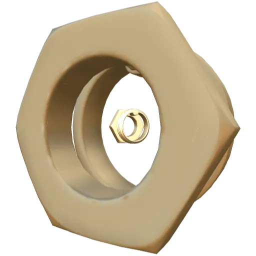 Золотые сережки в виде гайки