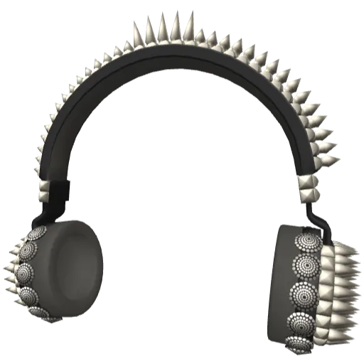 Черные наушники с зелеными шипами