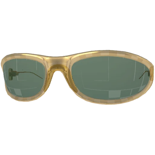 Золотые очки с зеленой линзой