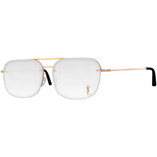 Белые очки с золотой оправой